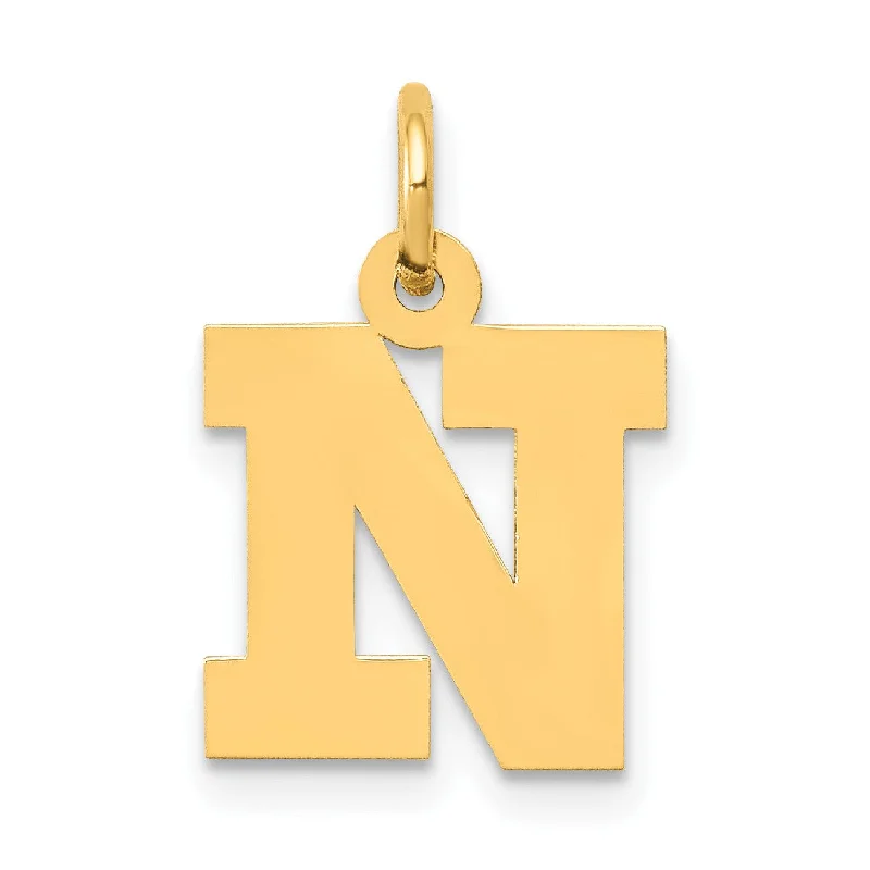 Luxury Jewelry At Unbeatable Discounts 14KT Yellow Gold Initial Pendant; Initial N. Chain not Included