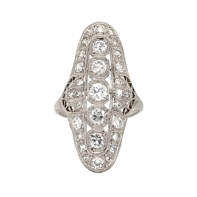 Timeless Elegance Now At Special Discounts Art Deco Diamond Platinum Ring