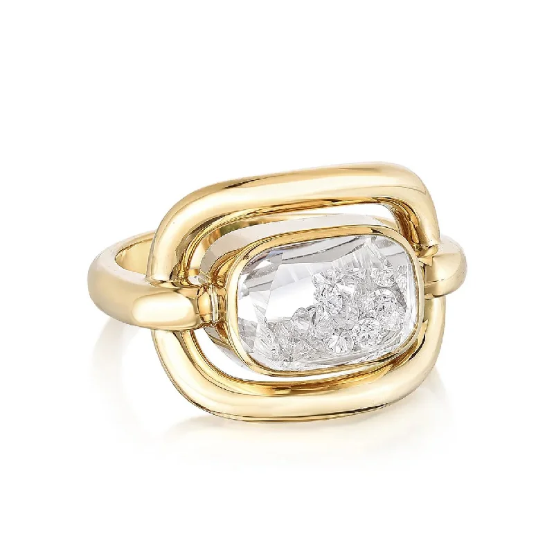 Exclusive Online Jewelry Sale – Don't Wait 18K Gold "Elo" Ring with Rounded Rectangular Diamond "Shake" Exclusive Online Jewelry Sale – Don't Wait 18K Gold "Elo" Ring with Rounded Rectangular Diamond "Shake"