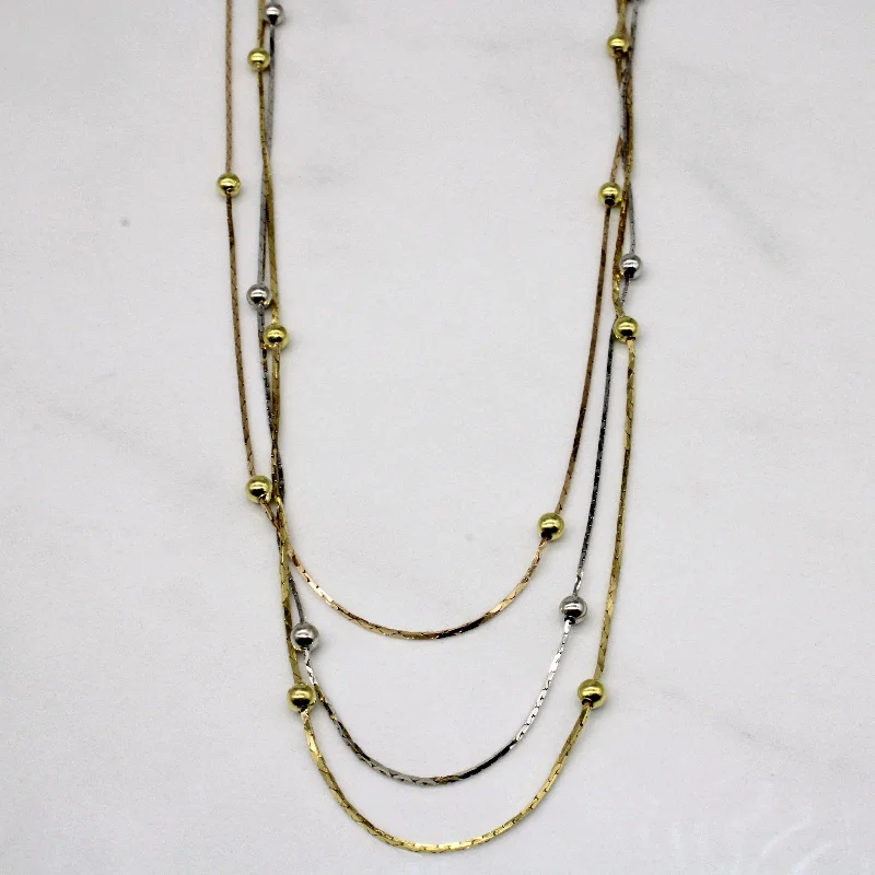 Handcrafted Jewelry Sale – Unique Designs At Low Prices 18k Tri Tone Gold Tiered Necklace | 16" | Handcrafted Jewelry Sale – Unique Designs At Low Prices 18k Tri Tone Gold Tiered Necklace | 16" |