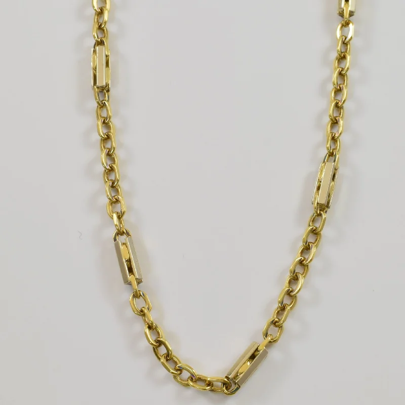 18k Yellow Gold Link & Bar Chain | 21.5" |