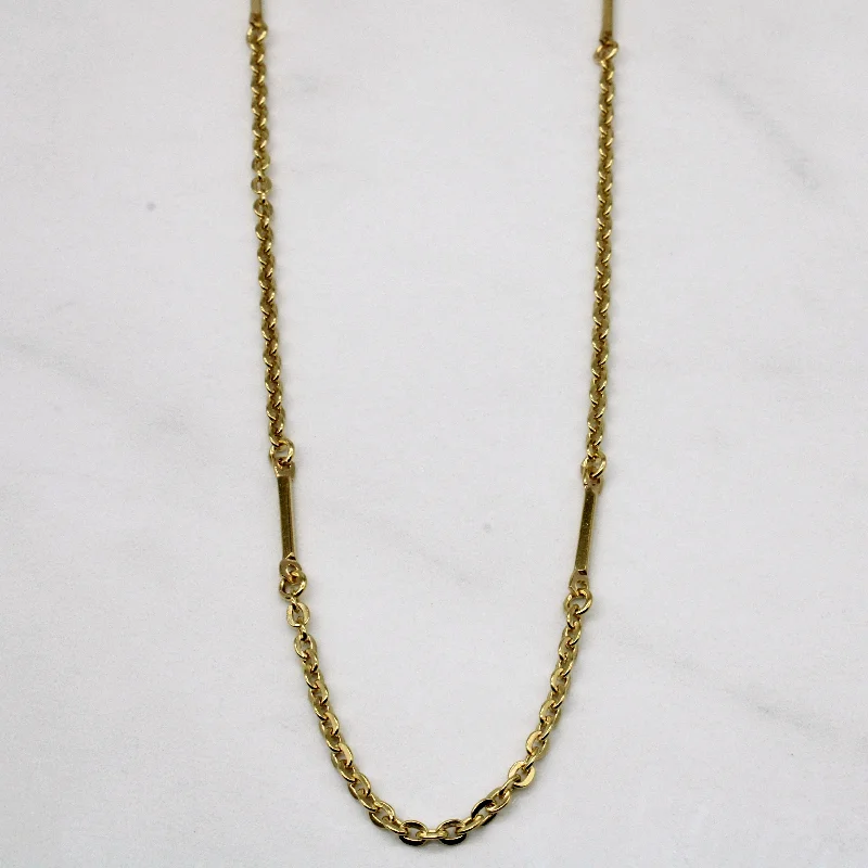 Seasonal Jewelry Deals – Elevate Your Style 18k Yellow Gold Cable Bar Chain | 24" |