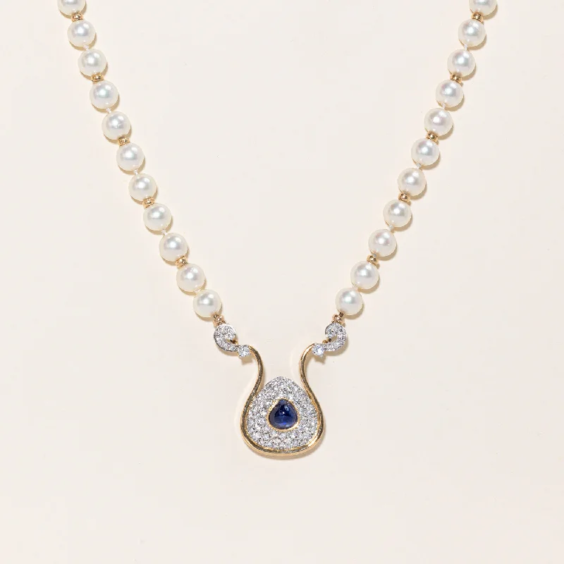 Jewelry Sale Alert – Shop Timeless Elegance Today Yellow Gold Pearl Sapphire & Diamond Necklace | 3.12ct, 1.68ctw | 19.5" | Jewelry Sale Alert – Shop Timeless Elegance Today Yellow Gold Pearl Sapphire & Diamond Necklace | 3.12ct, 1.68ctw | 19.5" |