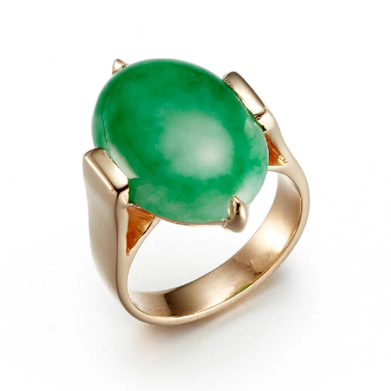 Timeless Elegance, Temporary Discounts – Act Fast Green Jade 2-Prong Ring