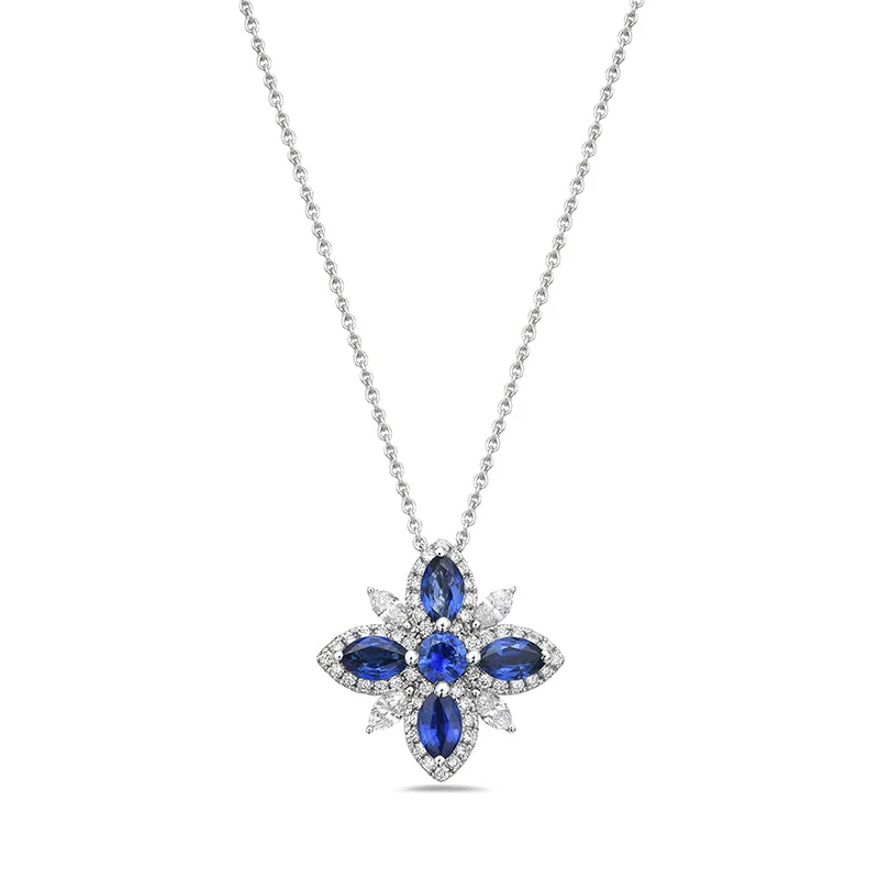 Luxury Meets Affordability – Jewelry Sale Now Live 18k White Gold Sapphire Pendant