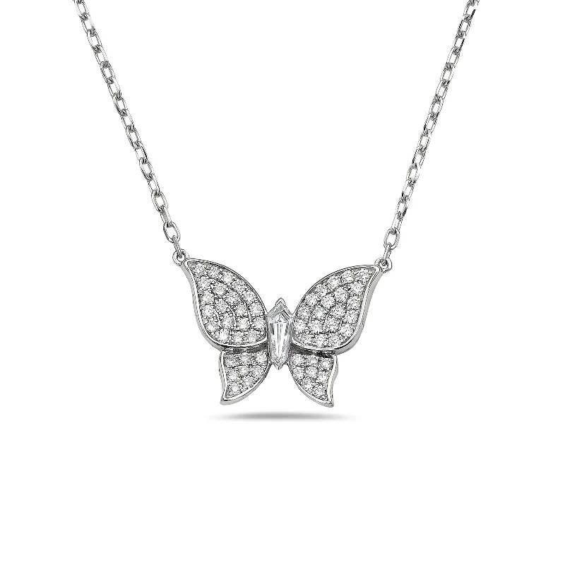 Fine Jewelry, Limited-Time Offers Available Butterfly Necklace with Diamonds