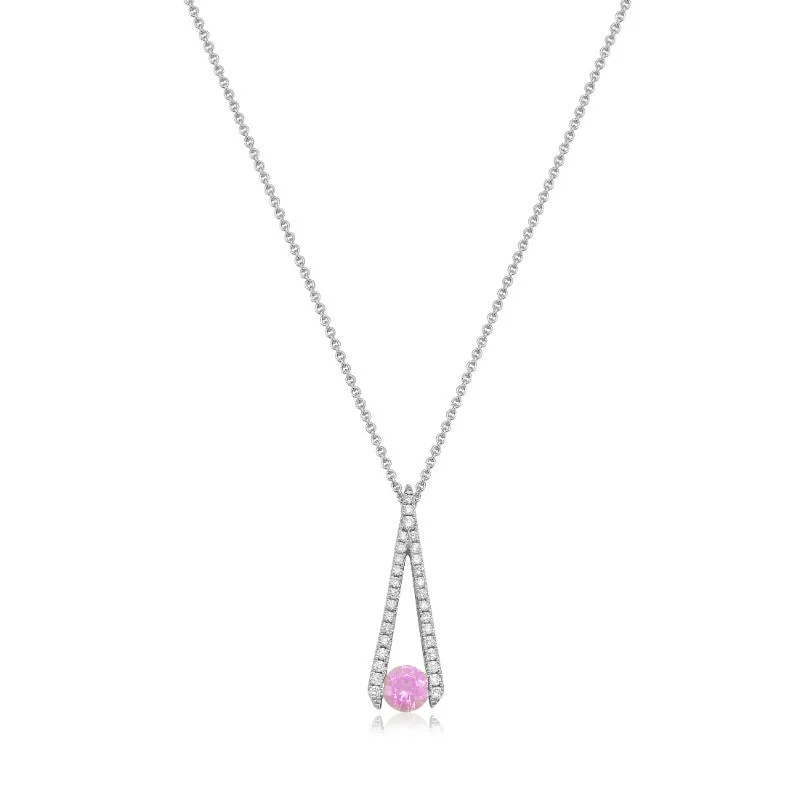 Don't Miss Our Biggest Jewelry Sale Of The Season 18K White Gold Morganite Pendant Necklace