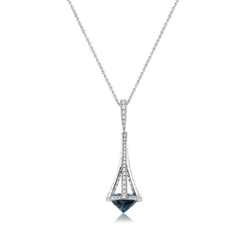 Stunning Jewelry At Even More Stunning Prices London Blue Topaz & Diamond Pastel Chandelier Pendant