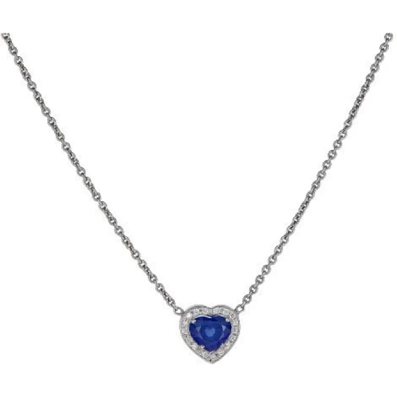 The Biggest Jewelry Sale Of The Year Is Here Heart Pendant in Blue Sapphire in 18K White Gold