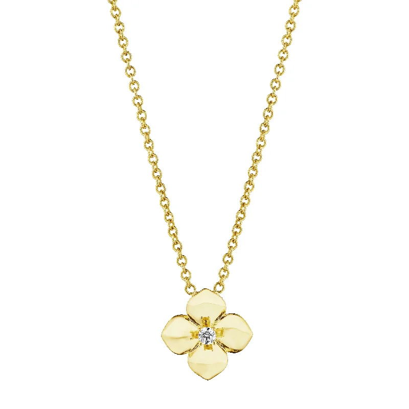 Jewelry Clearance Sale – Final Reductions 18k Yellow Gold Flower Pendant Brushed Satin