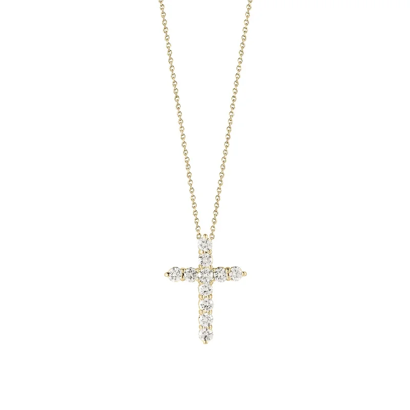 Flash Sale On Elegant Jewelry – Don't Miss Out 18K Yellow Gold Tiny Treasures Diamond Cross Necklace