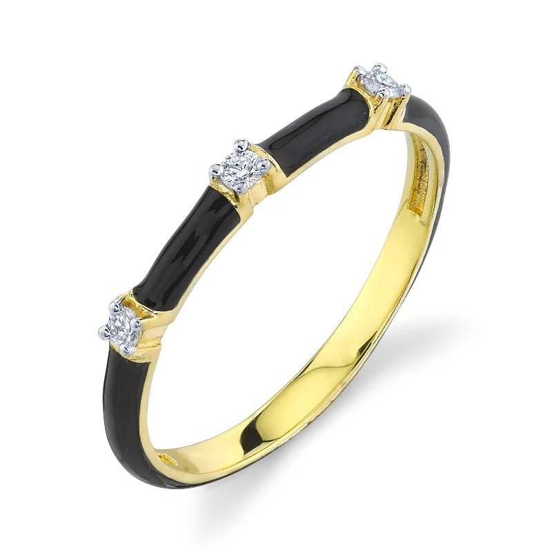 Affordable Luxury Jewelry For Every Occasion Diamond and Black Enamel Band