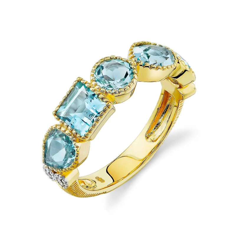 Fashion-Forward Jewelry At Incredible Prices Sky Blue Topaz Band with Diamonds