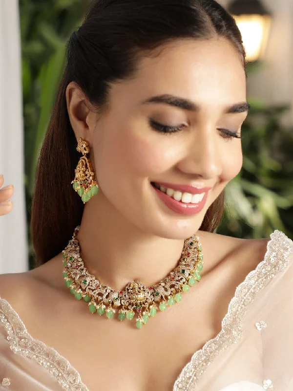 Flash Sale On Stunning Jewelry – Don't Miss Out 22KT Gold-Plated Cubic Zirconia-Studded Beaded Necklace and Earrings Flash Sale On Stunning Jewelry – Don't Miss Out 22KT Gold-Plated Cubic Zirconia-Studded Beaded Necklace and Earrings