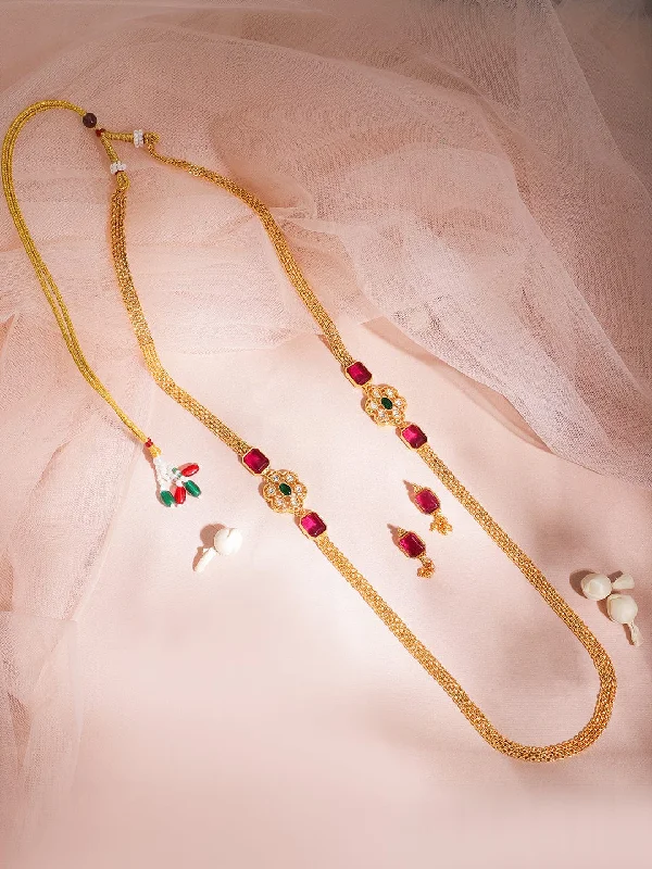Exclusive Jewelry Sale – Sparkle For Less 22KT Gold Plated Ruby Stone Studded Beaded Necklace And Earrings Exclusive Jewelry Sale – Sparkle For Less 22KT Gold Plated Ruby Stone Studded Beaded Necklace And Earrings