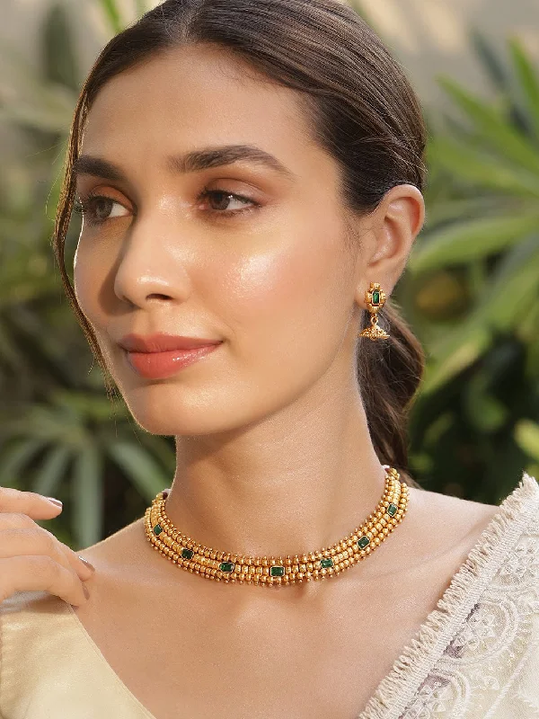 Unmissable Discounts On Timeless Jewelry Pieces 22KT Gold Plated Stones Studded Jewellery Set Unmissable Discounts On Timeless Jewelry Pieces 22KT Gold Plated Stones Studded Jewellery Set