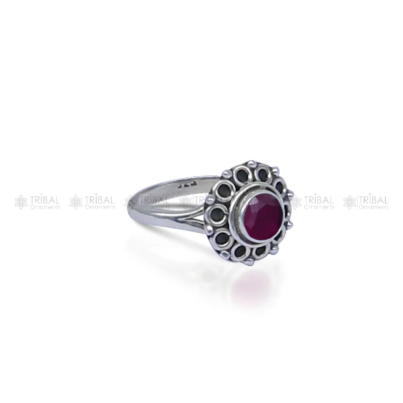 Personalized Jewelry At Special Discount Rates 925 sterling silver purple colour stone ring Jewelry sr730