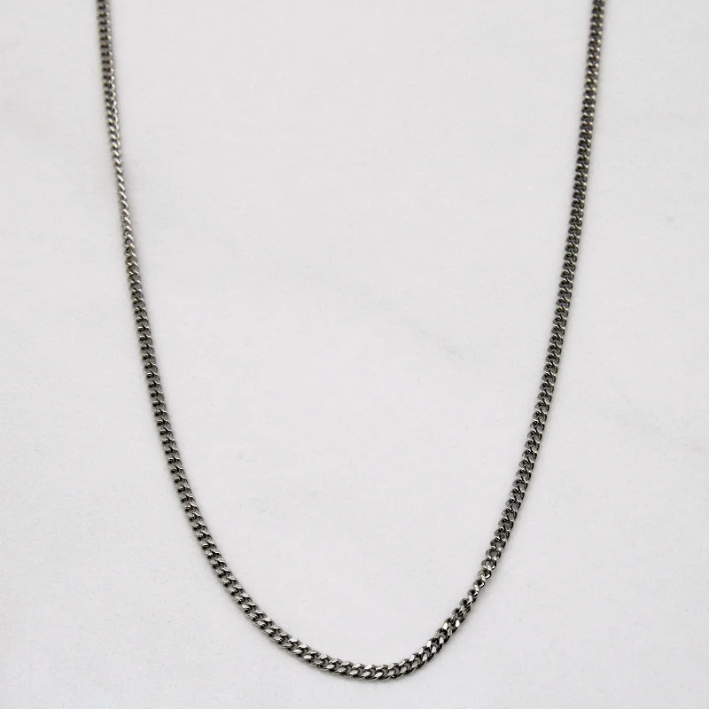 9k White Gold Curb Chain | 18" |