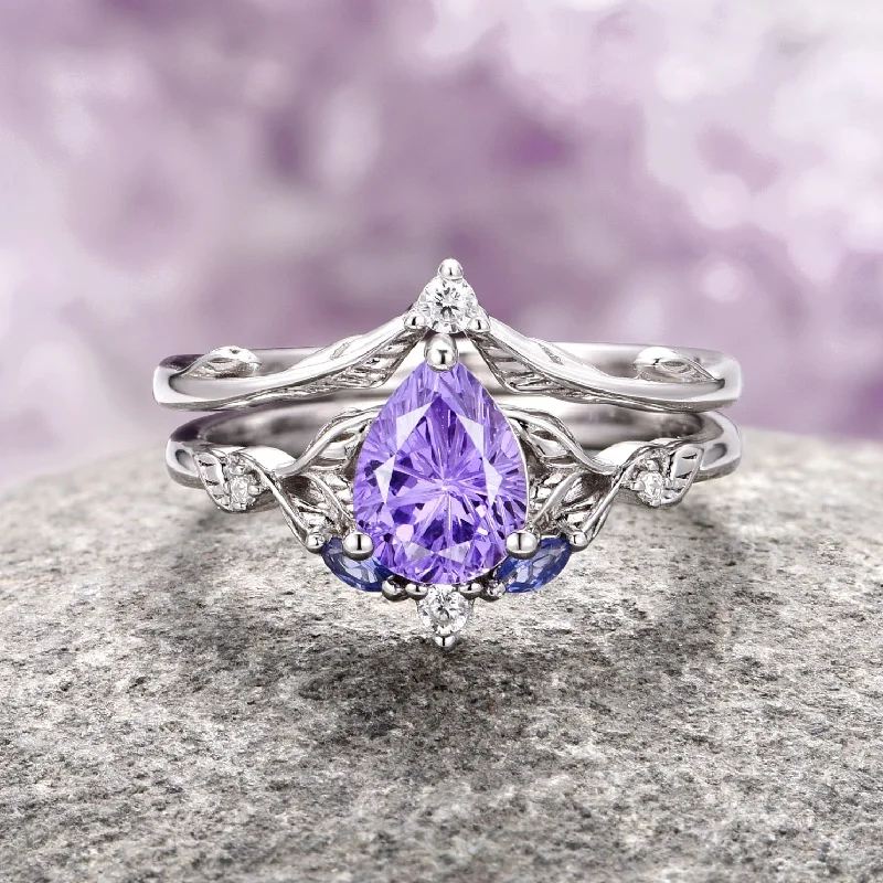 Exclusive Jewelry Discounts – Shop Now For Savings Airee Star Cut Lavender Sapphire Ring Set- 14K White Gold Exclusive Jewelry Discounts – Shop Now For Savings Airee Star Cut Lavender Sapphire Ring Set- 14K White Gold