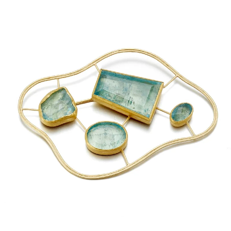 Huge Markdowns On Premium Jewelry Styles Aquamarine Amoeba Brooch