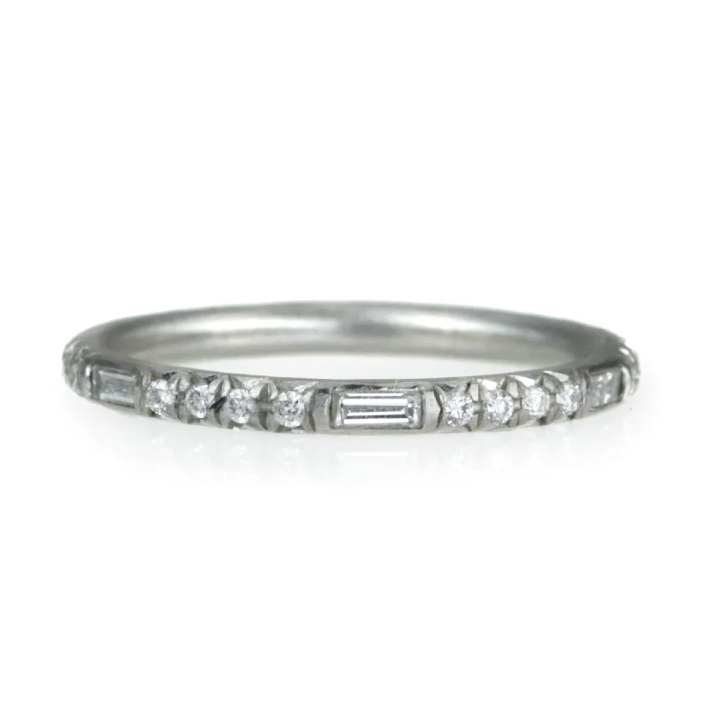 Elevate Your Outfit With Discounted Statement Jewelry Baguette and Brilliant Diamond Eternity Band Elevate Your Outfit With Discounted Statement Jewelry Baguette and Brilliant Diamond Eternity Band