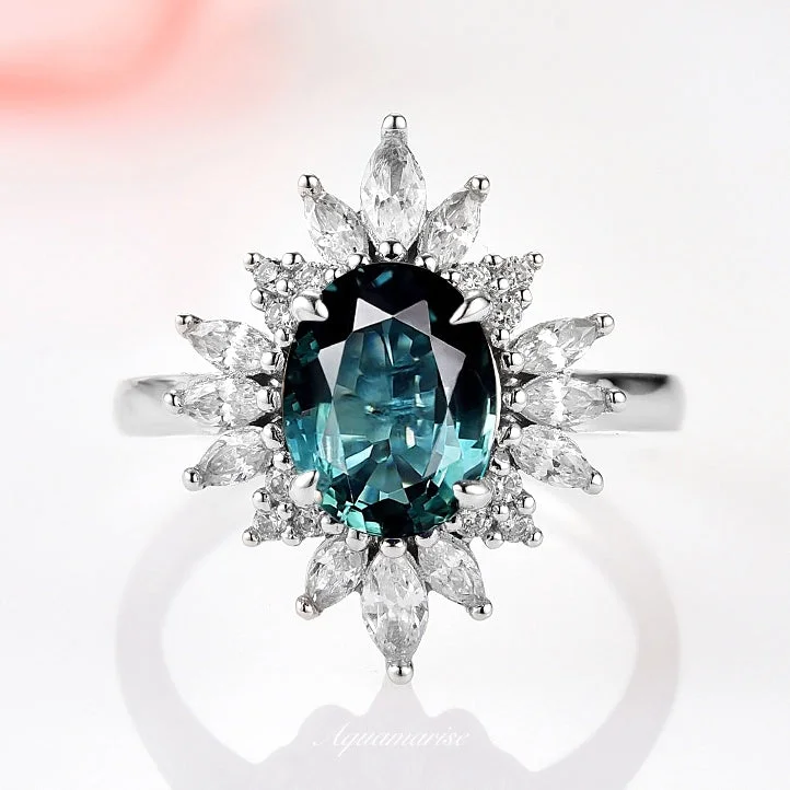 Waterproof Stainless Steel Jewelry For Lasting Beauty Aurora Natural London Blue Topaz Ring- Sterling Silver