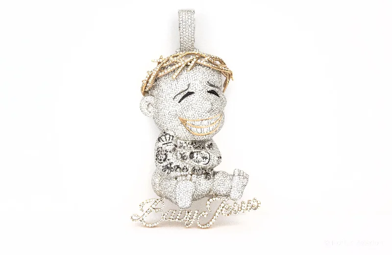 Customized Silver Jewelry For Unique Style Baby Jesus Pendant