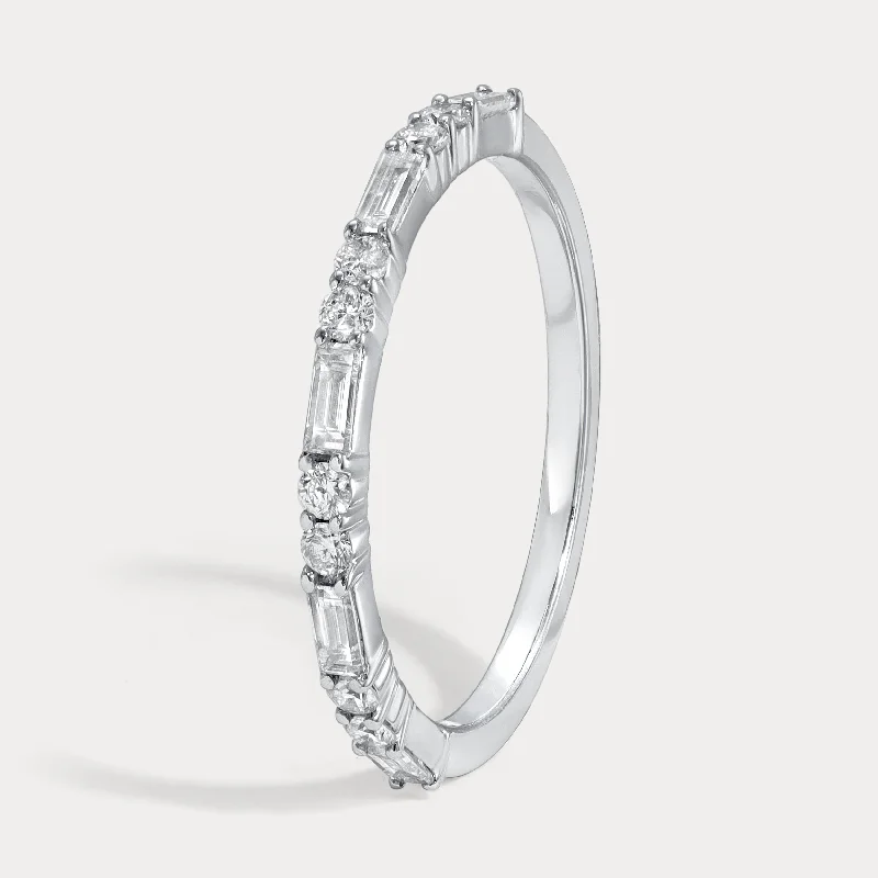 Stunning Jewelry At Even More Stunning Prices Baguette and Double Round Alternating Band Stunning Jewelry At Even More Stunning Prices Baguette and Double Round Alternating Band