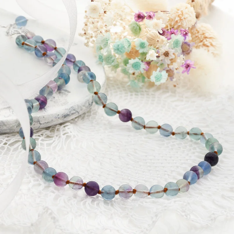 Beaded Fluorite Necklace (Short)