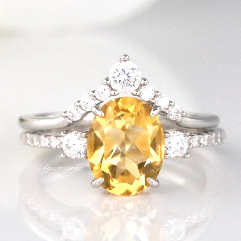 Adjustable Charm Bracelets For A Perfect Fit Bella Citrine Ring Set- Sterling Silver