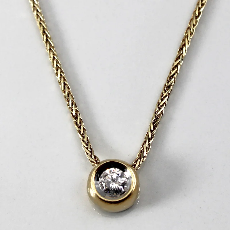 Premium Jewelry, Premium Discounts – Act Fast Bezel Set Diamond Pendant Necklace | 0.21ct | 14"|