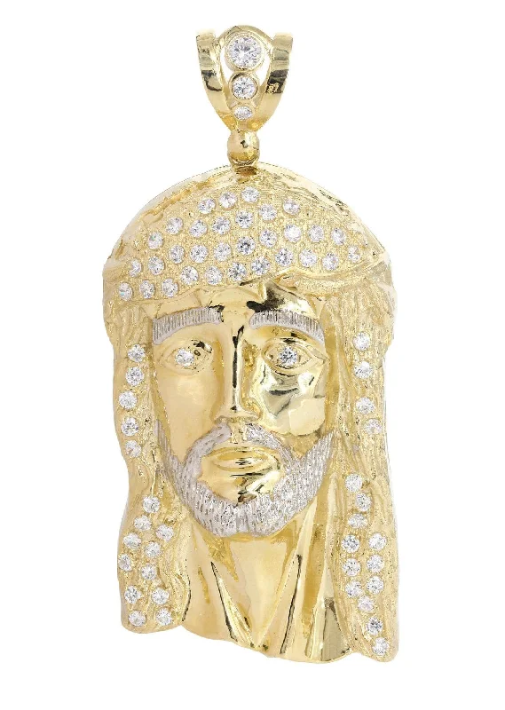Handcrafted Beauty At Affordable Prices 10K Gold Jesus Piece Pendant  |  111.6 Grams