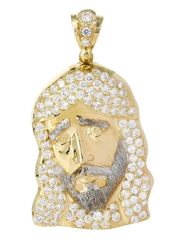 The Perfect Accessory For Less – Jewelry Sale Live 10K Gold Jesus Piece Pendant  |  15.3 Grams