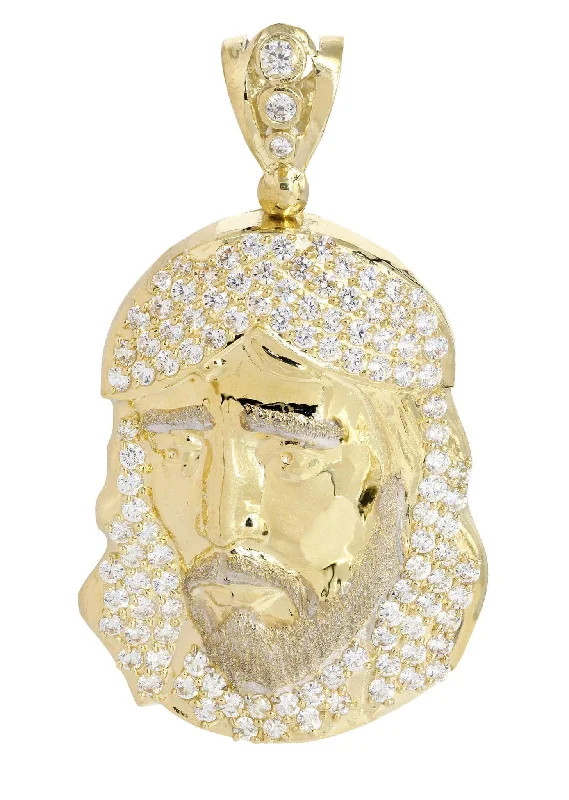 Shop Fine Jewelry With Amazing Deals 10K Gold Jesus Piece Pendant  |  17.1 Grams
