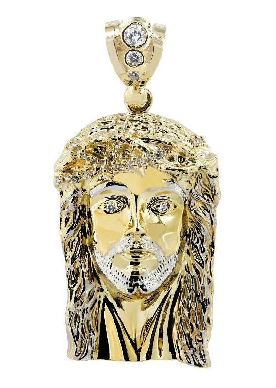 High-End Sparkle, Low-End Prices – Jewelry Sale Live 10K Gold Jesus Pendant  |  37.9 Grams