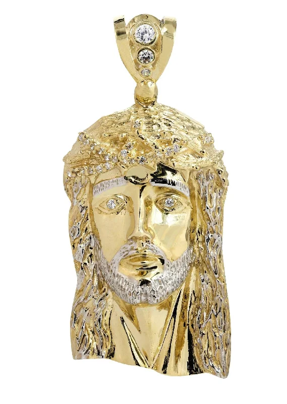 Luxury Jewelry Without The Luxury Price Tag 10K Gold Jesus Piece Pendant  |  53.9 Grams