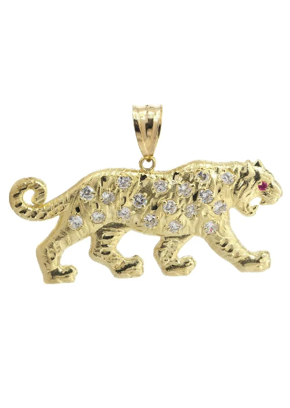 Must-Have Jewelry At Irresistible Discounts Tiger  10K Gold Pendant | 19.1 Grams