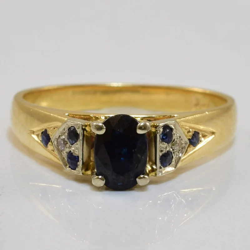 Blue Sapphire & Diamond Cathedral Ring | 0.56ctw, 0.01ctw | SZ 5.75 |