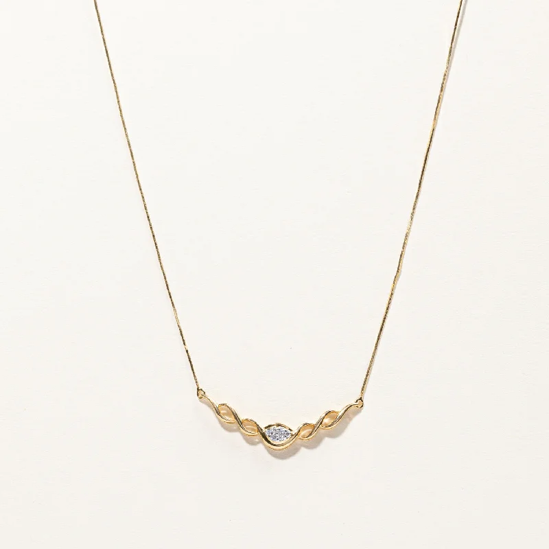 Braided Diamond Necklace | 0.06ctw | 18"|