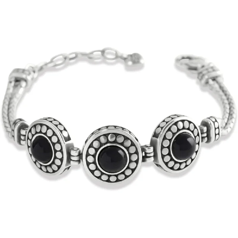 Elevate Your Outfit With Discounted Statement Jewelry Brighton Pebble Dot Onyx Cabochon Reversible Bracelet Elevate Your Outfit With Discounted Statement Jewelry Brighton Pebble Dot Onyx Cabochon Reversible Bracelet
