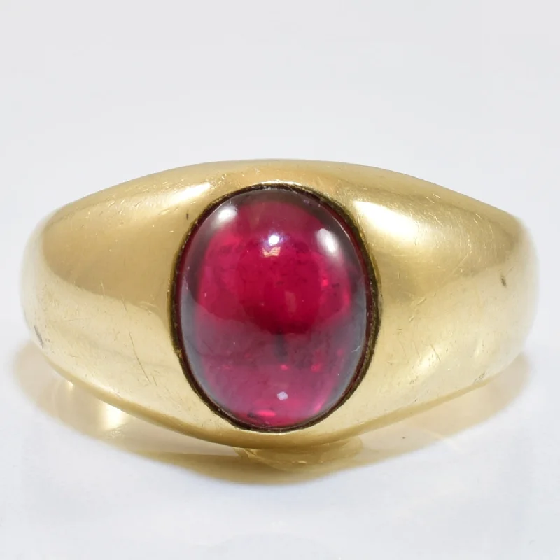 Cabochon Synthetic Ruby Ring | 3.80ct | SZ 10 |