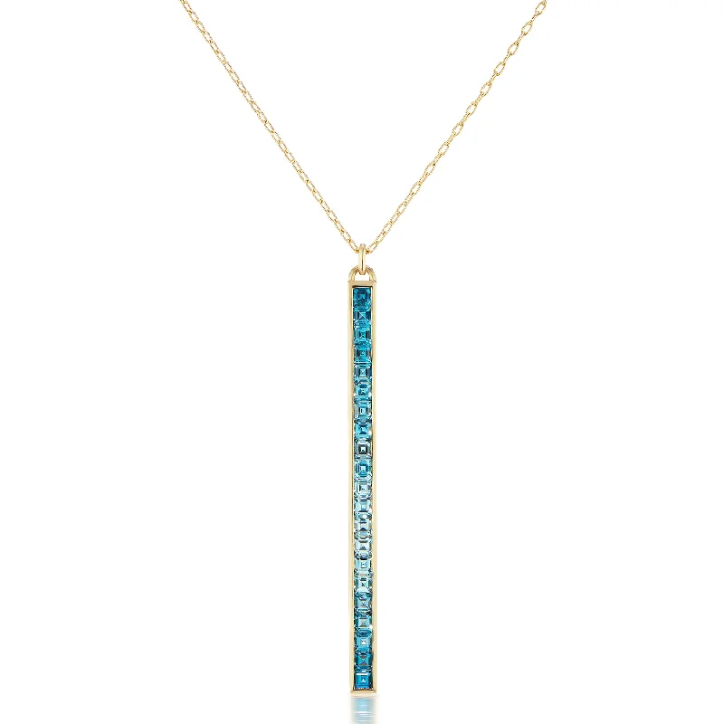 Elegant Jewelry At Unbeatable Prices – Shop Today Channel Set London Blue Topaz Matchstick Necklace