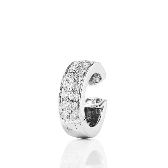 Fashion-Forward Geometric Jewelry For Contemporary Style Parallel Medium 18K Gold, Rosegold or Whitegold Ear Cuff w. Diamonds