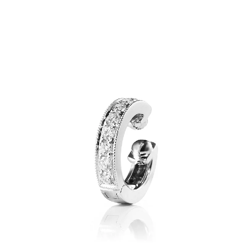 Versatile Layering Jewelry For Effortless Chic Parallel X-Small 18K Gold, Rosegold or Whitegold Ear Cuff w. Diamonds