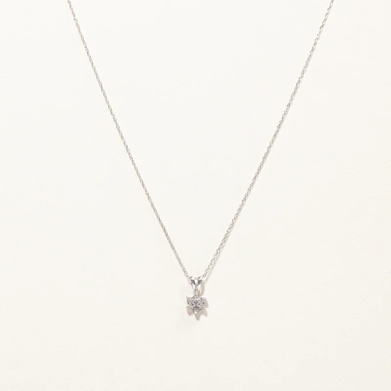 Cluster Diamond Pendant Necklace | 0.07ctw | 18"|