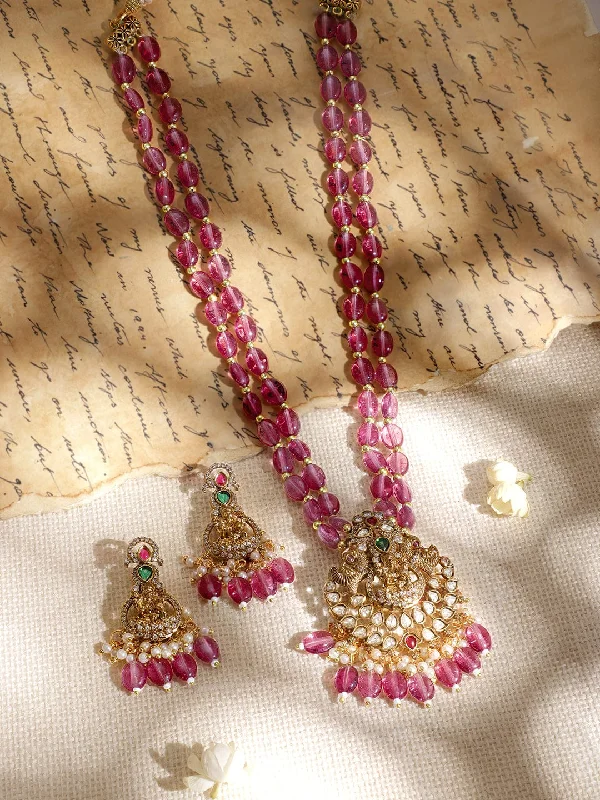 Get Your Favorite Jewelry At The Best Price Rubans Divine Radiance 22K Gold-Plated Crystal Beaded Laxmi Motif Jewelry Set Get Your Favorite Jewelry At The Best Price Rubans Divine Radiance 22K Gold-Plated Crystal Beaded Laxmi Motif Jewelry Set