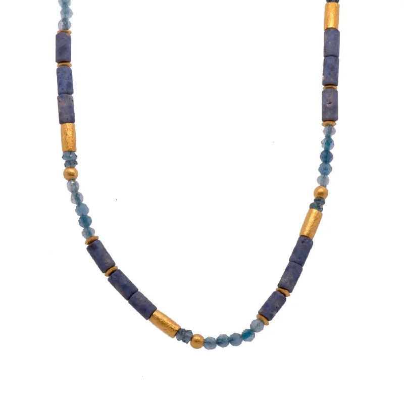 Jewelry Deals That Outshine The Rest Joyla Vermeil 3mm London Blue Topaz, Dumertorite, Aquamarine Necklace Jewelry Deals That Outshine The Rest Joyla Vermeil 3mm London Blue Topaz, Dumertorite, Aquamarine Necklace