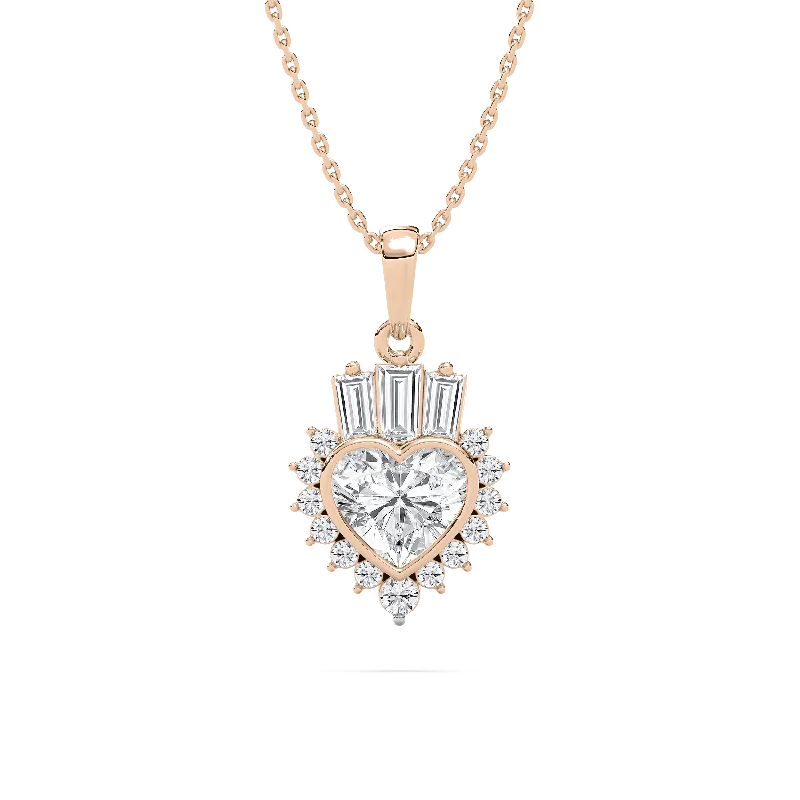 Delicate Crystal Jewelry For Sophisticated Charm Crown Heart Pendant