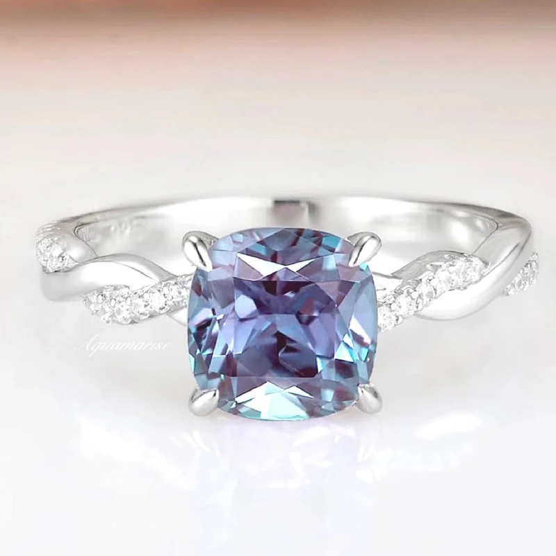 Versatile Layering Jewelry For Effortless Chic Sophia Alexandrite Ring- Sterling Silver