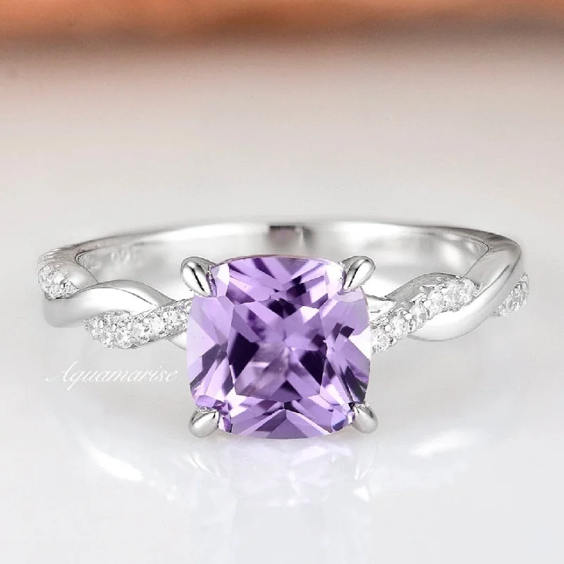 Modern Statement Jewelry For Bold Styling Sophia Amethyst Ring-  Sterling Silver